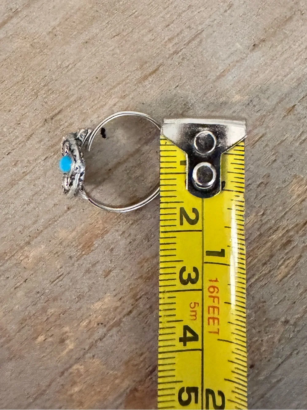 Vintage Silver Tone Turquoise Heart Ring